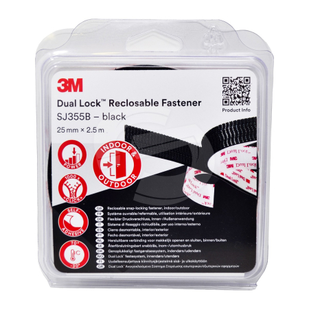 3M™ Dual Lock™ Reclosable Fasteners 25mm x 2.5m - Black
