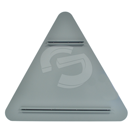 600mm High Triangle - 2.5mm Aluminium Panel with Channel (Grey/Mill)