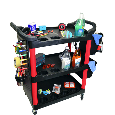 Detailing Trolley with Integrated Bottle Holders & Metal Accessory End Panel