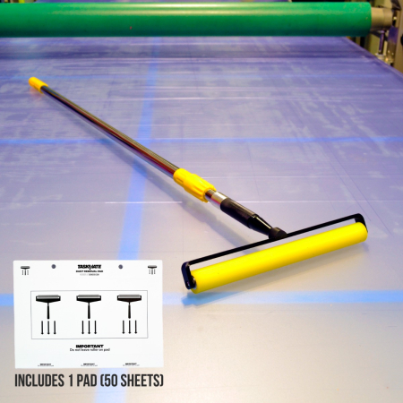 Extendable Long Reach Antistatic Dust Magnet & Tacky Pad System - Includes Roller, Handle & 1 Pad of 50 Sheets