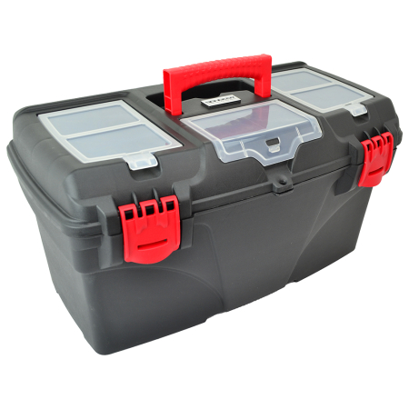 Large Tool Box with Removable Tote Tray