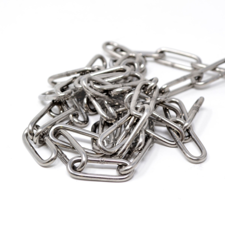 Long Link Chain - AISI 316 Stainless Steel (Per 0.5m)