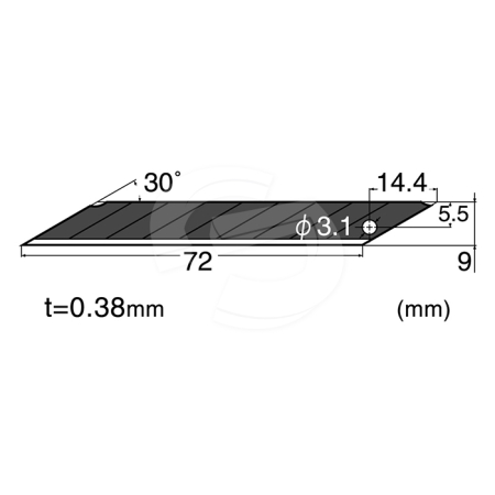 NT Cutter - 9mm 30 Deg Replacement Blades - Black Super Sharp Pack 10 (BA15P)
