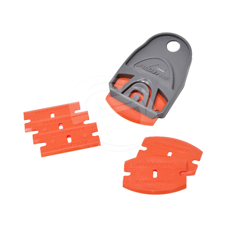 Scraperite - Dwarf Combo Pack - Handle with 6 Orange Blades (3 Rectangle, 3 Curved)