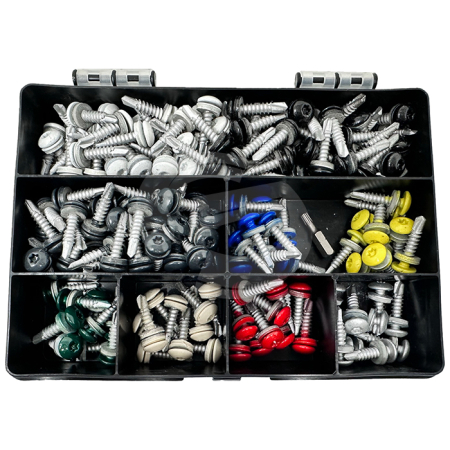 Self Drilling 25mm Colour Headed Screw Starter Pack - 211 Pieces