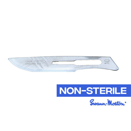 #10 Swann Morton Non-Sterile Carbon Steel Blades (Box of 100) 