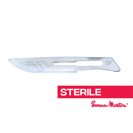 #10 Swann Morton Sterile Carbon Steel Blades (Box of 100) 